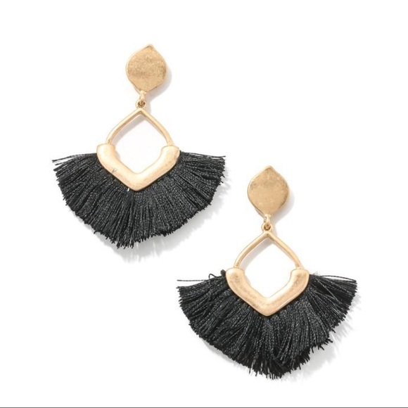 Jewelry - CHIC PERSONA FRINGE EARRINGS-BLACK